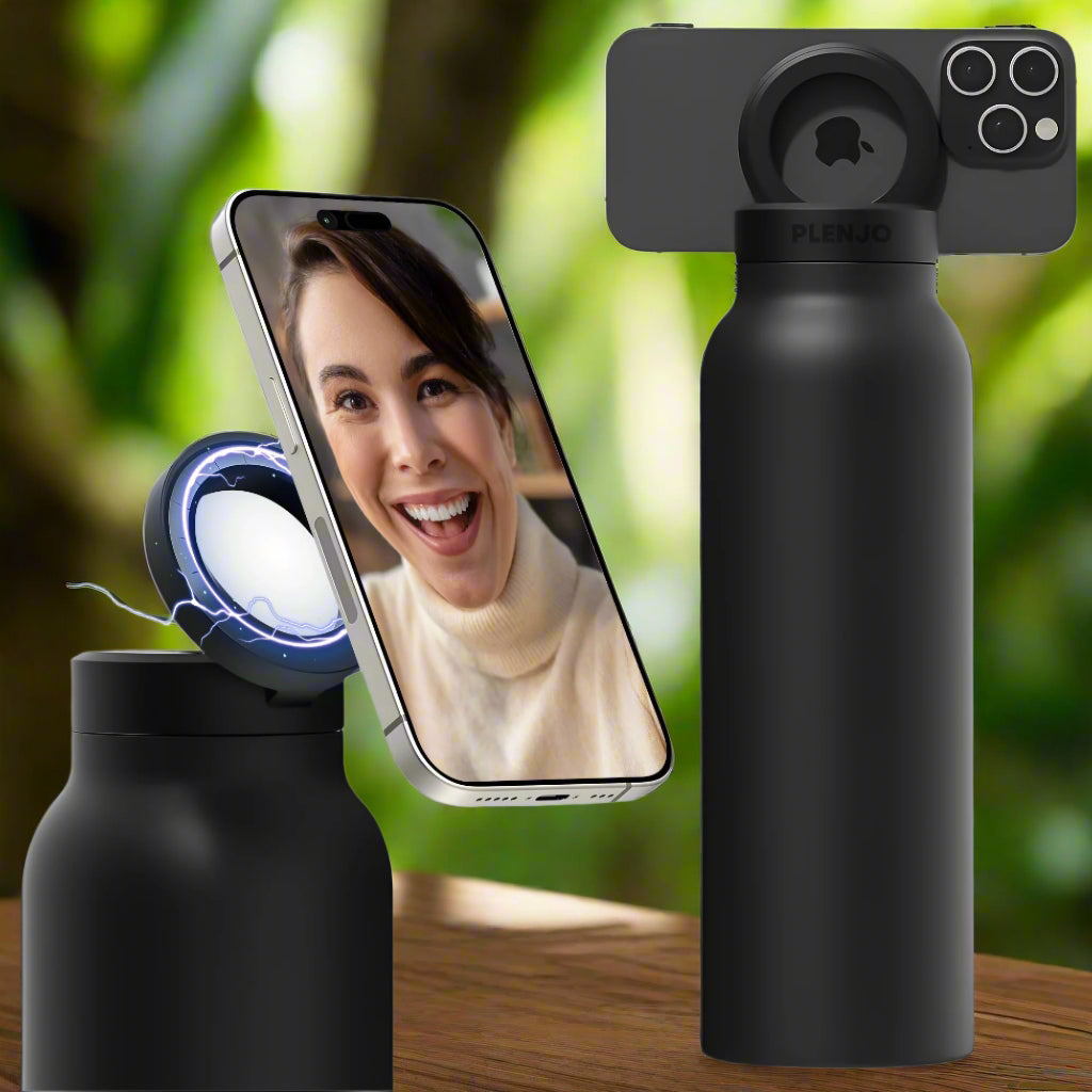 FreshGrip® Magnetic Water Bottle – Insulated Sports Bottle with Built-In Phone Holder