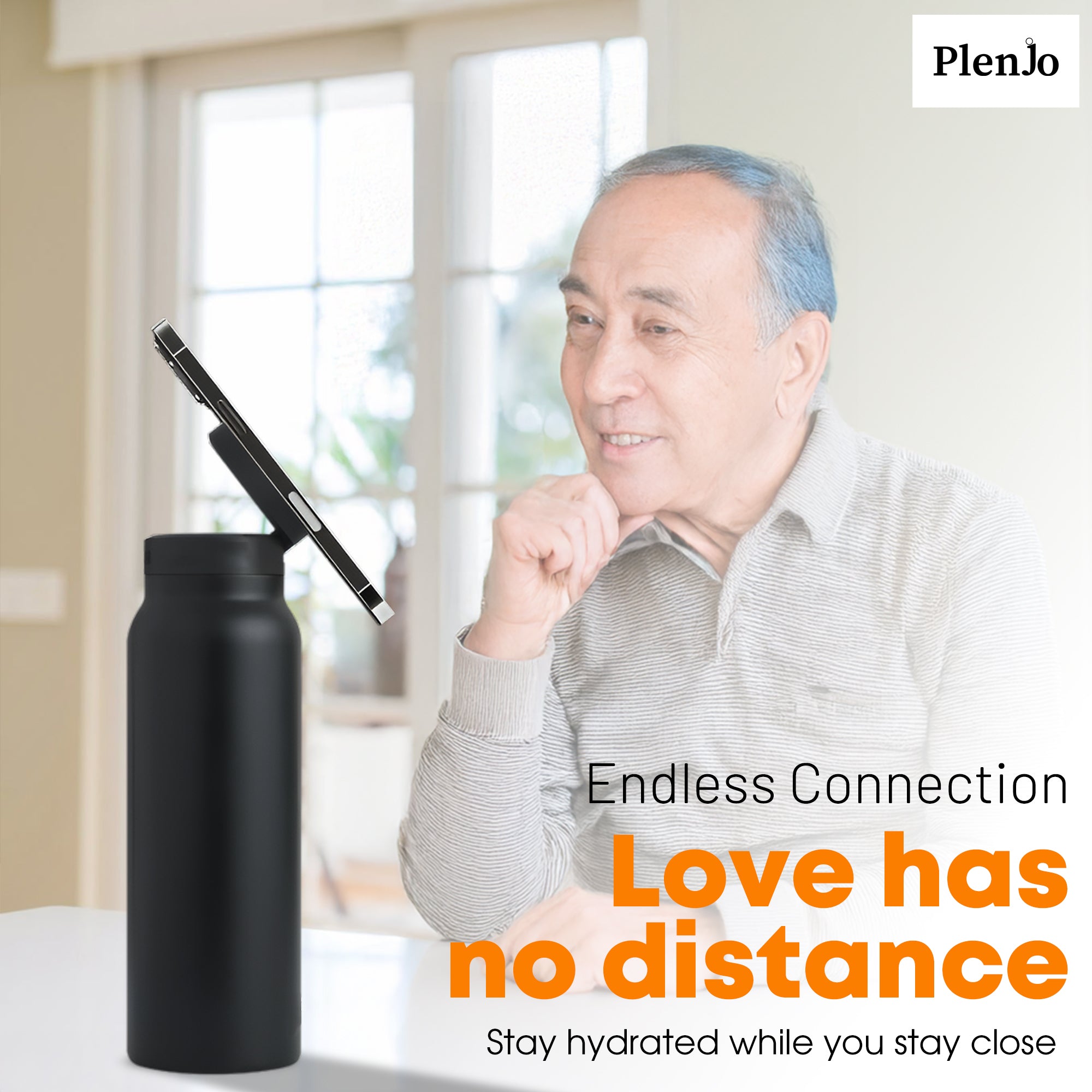 FreshGrip® Magnetic Water Bottle – Insulated Sports Bottle with Built-In Phone Holder