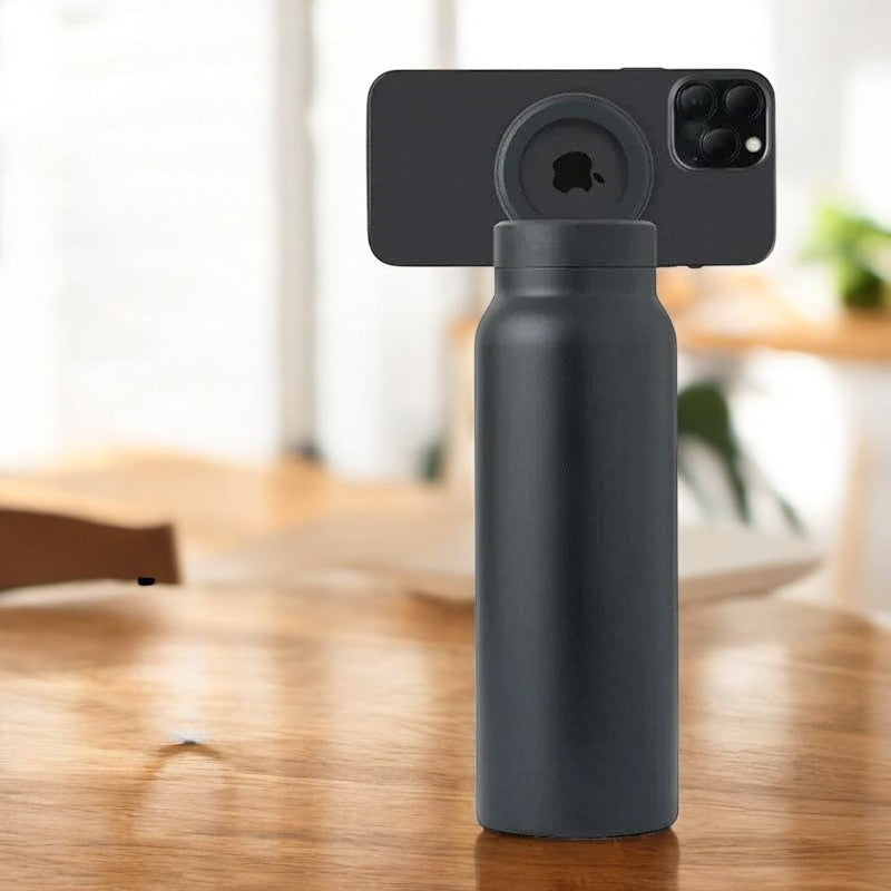 FreshGrip® Magnetic Water Bottle – Insulated Sports Bottle with Built-In Phone Holder