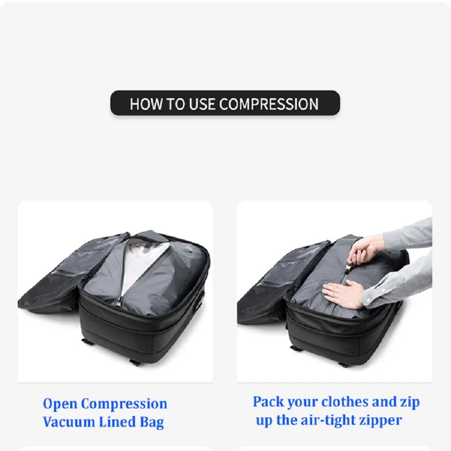 Men’s Vacuum Compression Backpack – Space-Saving Travel Pack