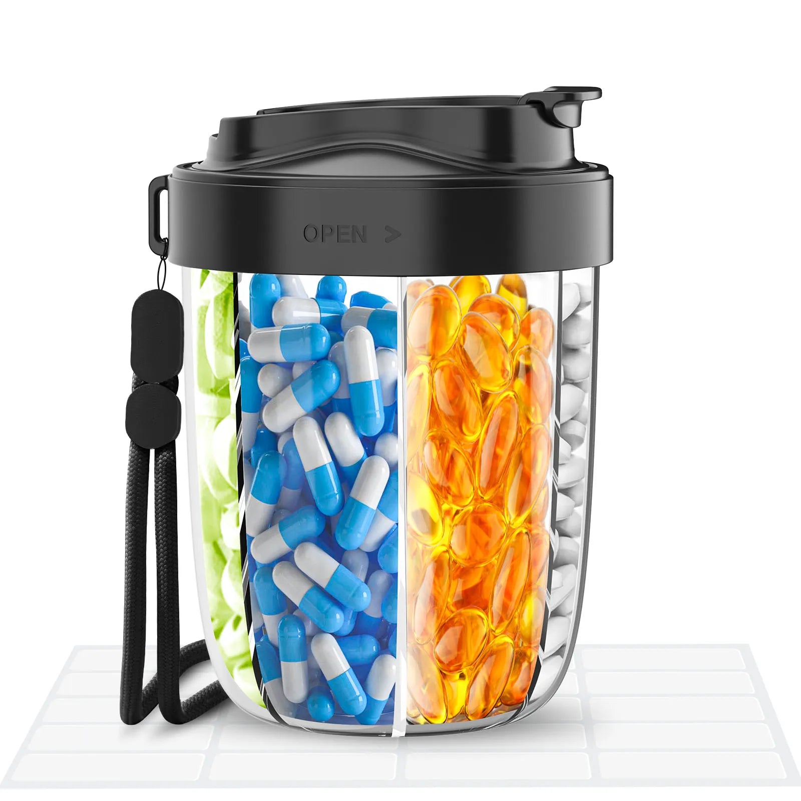 Dose on Time – 7-Day Pill Dispenser Bottle for Travel & Daily Meds